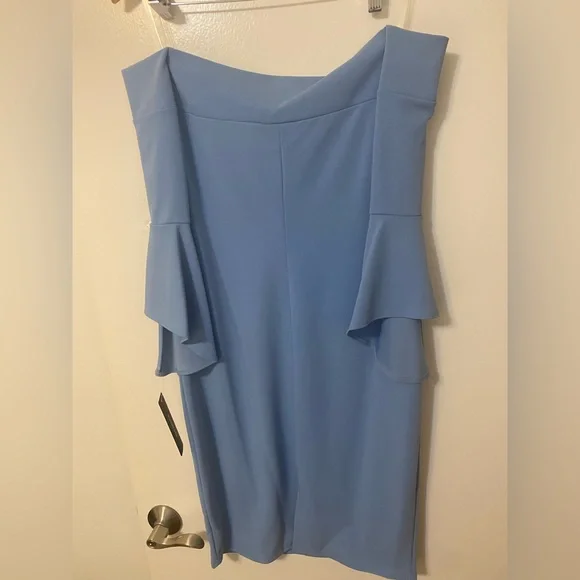 bebe Light Blue Off-Shoulder Dress - Picture 5 of 8